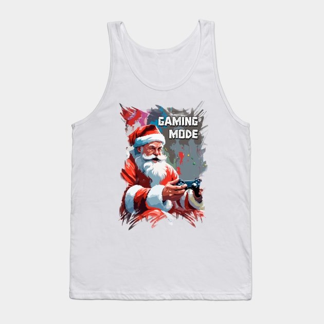 Santa Claus  Funny Gamer Playing Video Games on XMAS Tank Top by Naumovski